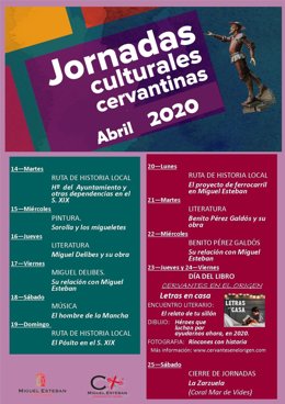 Cartel de las Jornadas Cervantinas de Miguel Esteban 2020