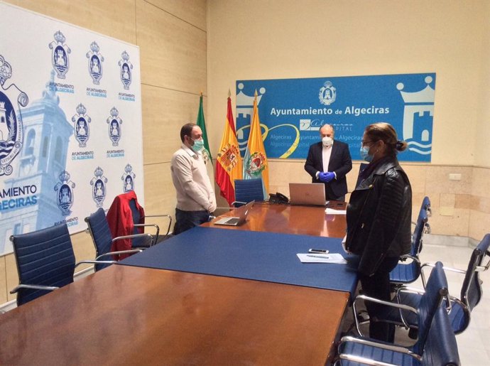 Junta de portavos celebrada telemáticamente en el Ayuntamiento de Algeciras