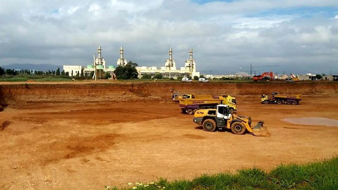 Obras del tanque de laminación en Palma.