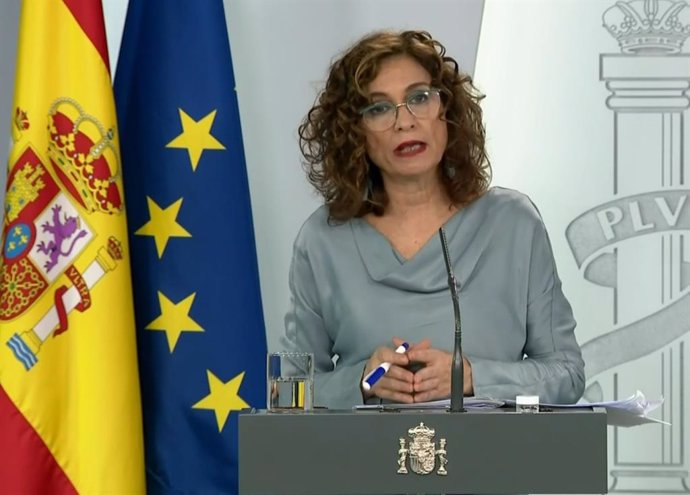 María Jesús Montero, ministra de Hacienda y Portavoz del Gobierno, en la rueda de prensa posterior a la celebración del Consejo de Ministros