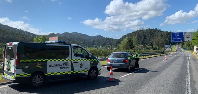 Control de la Guardia Civil en O Porriño.