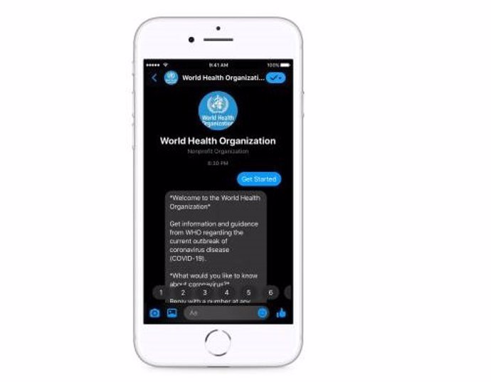 Bot de la OMS en Messenger.