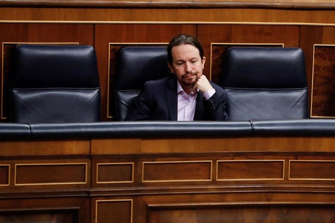 El vicepresidente segundo del Gobierno, Pablo Iglesias, en el Congreso