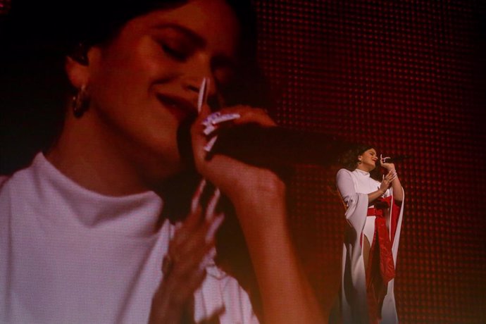 La cantante Rosalía actúa en el WiZink Center de Madrid dentro de su gira de 'El mal querer' el 10 de diciembre de 2019.