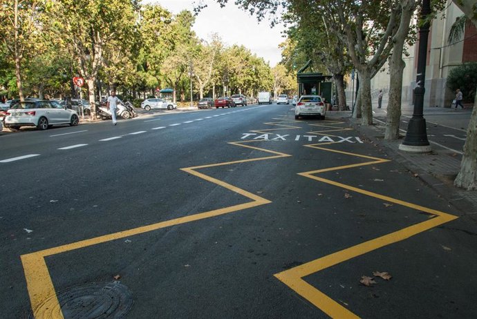 Carril EMT-Taxi en Blasco Ibáñez