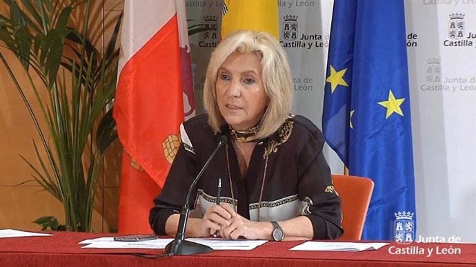 La consejera de Sanidad, Verónica Casado, duarnte la rueda de prensa telemática de este miércoles.