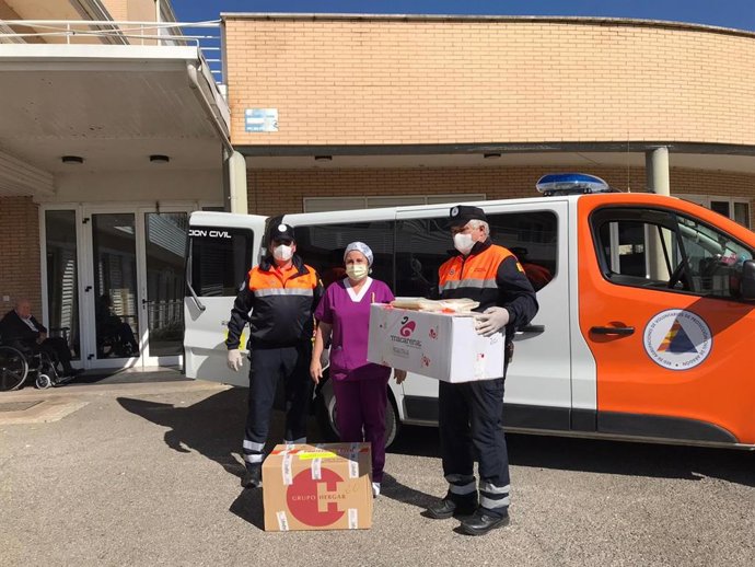 Protección Civil lleva material en el Somontano
