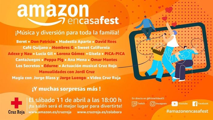 VÍDEO: #AmazonEnCasaFest recaudará fondos para Cruz Roja el 11 de abril