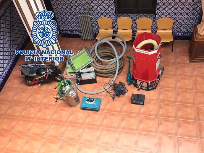 Efectos sustraídos en un robo de Andújar (Jaén)