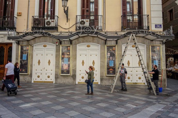 El Teatro Joy Eslava el mismo día que en Madrid se decretó el cierre de discotecas. 13 de marzo. Archivo.