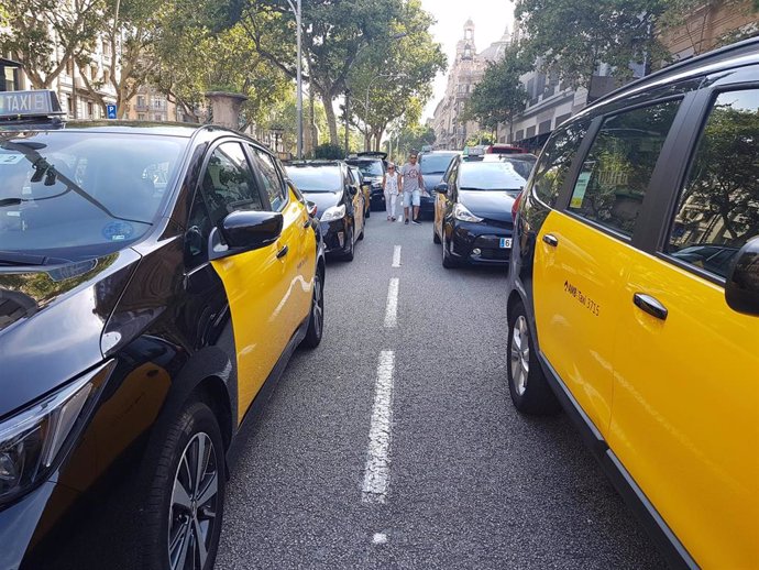 Huelga de taxis en Barcelona