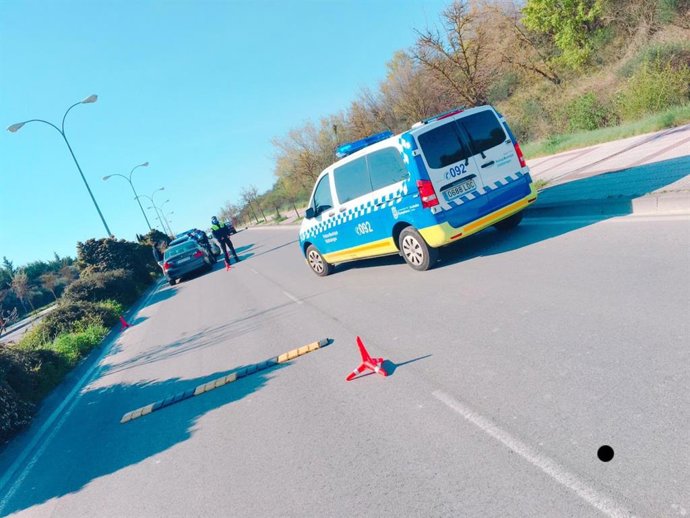 Control de la Policía Municipal de Pamplona.