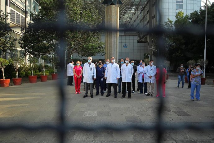 Protesta de trabajadores sanitarios en México