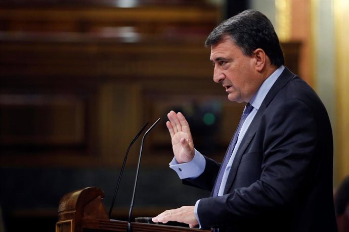 El portavoz del PNV, Aitor Esteban, en el pleno de la semana pasada