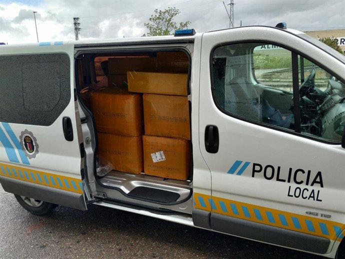 Mascarillas incautadas en Badajoz