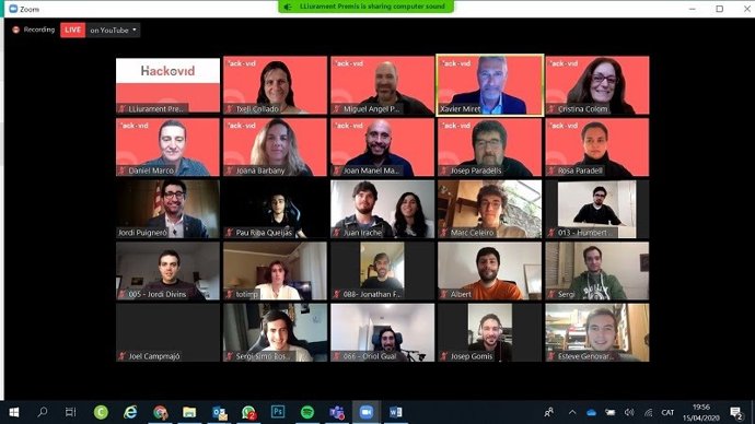 Entrega telemática de los galardones a los ganadores del Hackovid del Govern