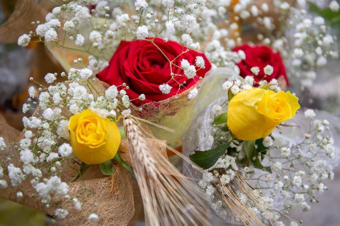Rosas en el día de Sant Jordi en Barcelona