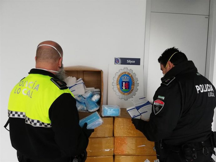 Mascarillas intervenidas por la Policía Local de Badajoz