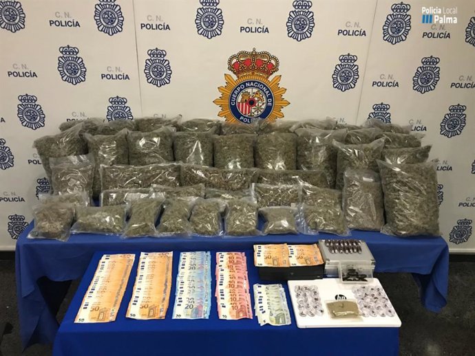 Material incautado por la Policía Nacional.