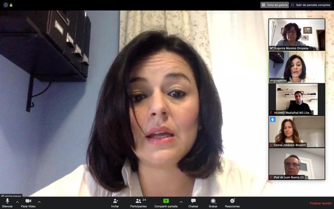 Reunión de la presidenta provincial del PP, Virginia Pérez, con cargos del partido