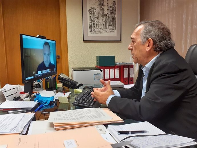 El secretario autonómico de Educación y FP, Miquel Soler, en la Mesa Sectorial celebrada por videoconfeerencia