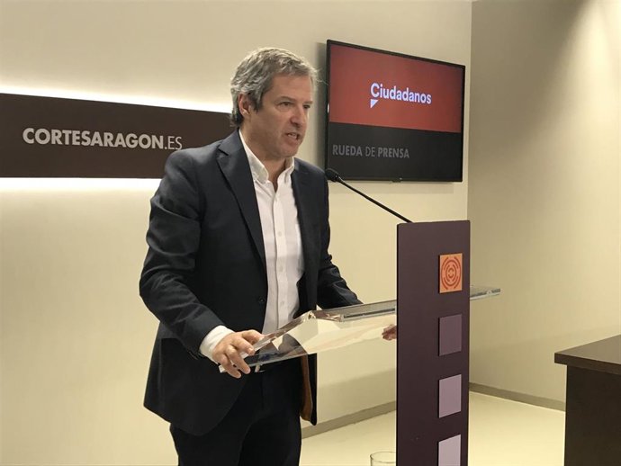 El portavoz de Cs en las Cortes de Aragón, Daniel Pérez Calvo.