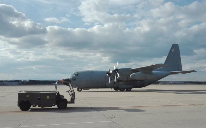 Avión del Ejército del Aire con el material sanitario para la protección frente al coronavirus