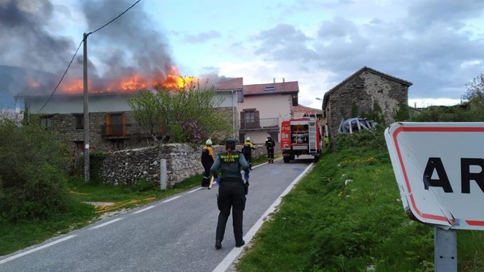 Incendio en una vivienda en Ardaitz.
