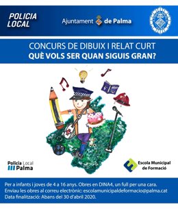 Cartel del concurso de dibujo y relato corto 'Qué quieres ser cuando seas mayor'.