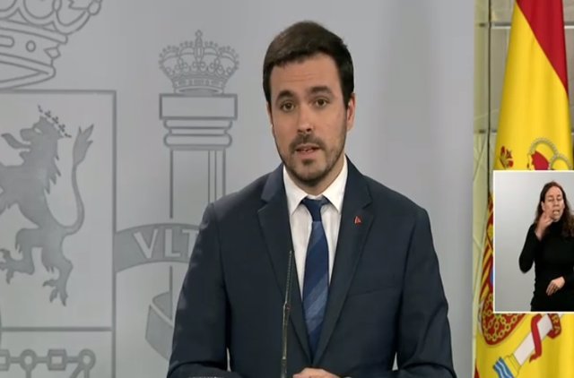 Rueda de prensa del ministro de Consumo, Alberto Garzón
