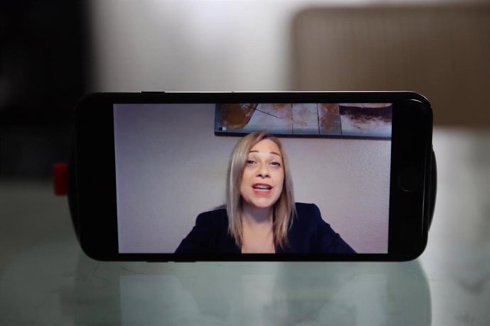 La portavoz del Grupo Parlamentario Ciudadanos, Carmen Picazo, en rueda de prensa.