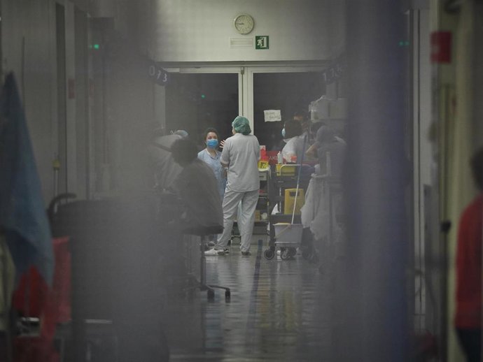 Interior del edificio de Urgencias del Complejo Hospitalario de Navarra durante la cuarta semana de confinamiento por el Estado de Alarma decretado por el Gobierno de España con motivo del coronavirus, COVID-19. En Pamplona, Navarra (España) a 7 de abri