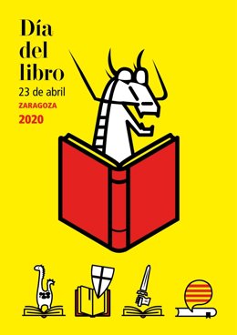 Cartel publicitario del Día Del Libro Zaragoza 2020