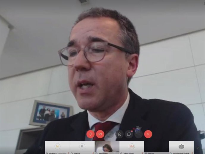 El consejero de Salud, Pablo Fernández Muñiz, en comparecencia telemática para niformar sobre la gestión del coronavirus.