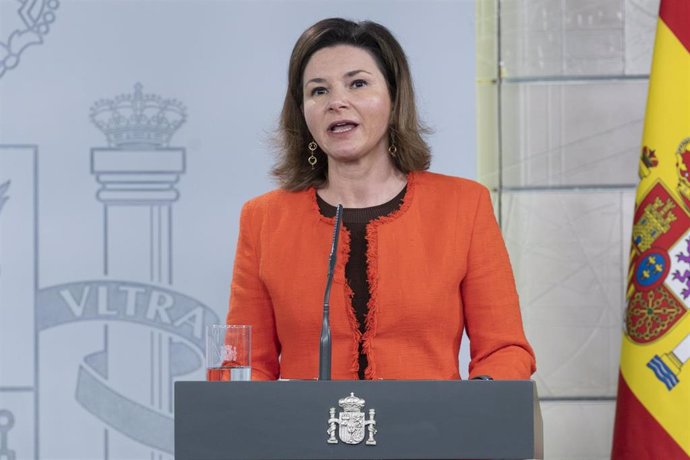 La secretaria general de Transportes y Movilidad, María José Rallo, interviene durante la rueda de prensa posterior a la reunión del Comité Técnico de Gestión del Covid-19, en Madrid (España) a 12 de abril de 2020.