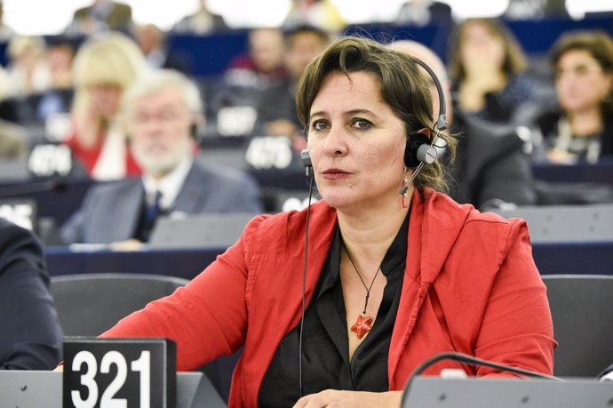 Ana Miranda en un pleno del Parlamento Europeo