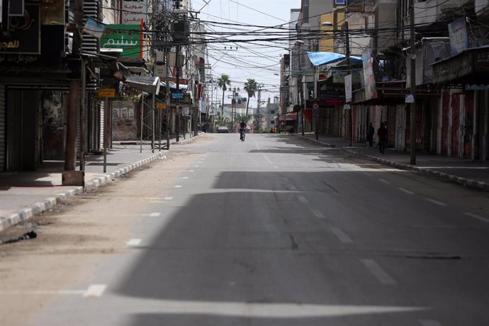 Una calle vacía en Gaza. 