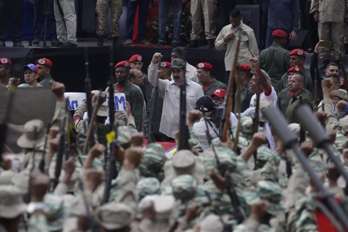 El presidente de Venezuela, Nicolás Maduro, celebra el día de la Milicia Bolivariana (Imagen de archivo)