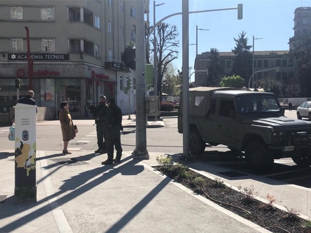 Militares desplegados por Vigo por el coronavirus