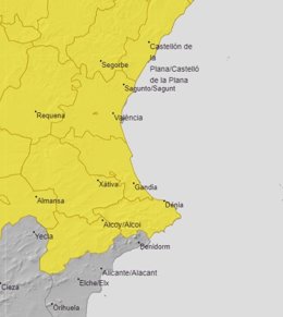 Avisos activos en la Comunitat Valenciana por tormentas