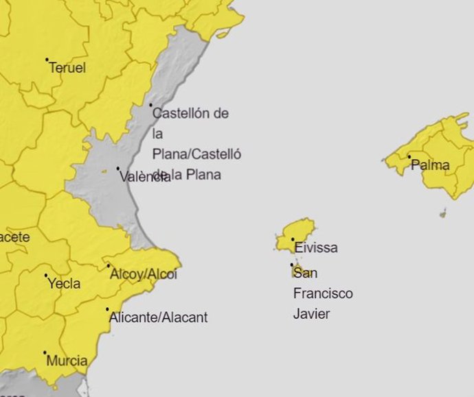 Avisos por lluvias este domingo