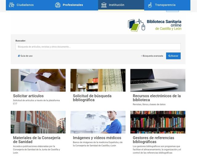 Imagen de la Biblioteca Sanitaria en línea de Castilla y León.