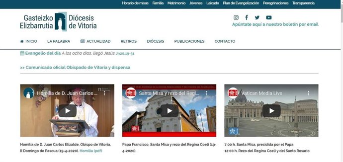 Página web de la Diócesis de Vitoria