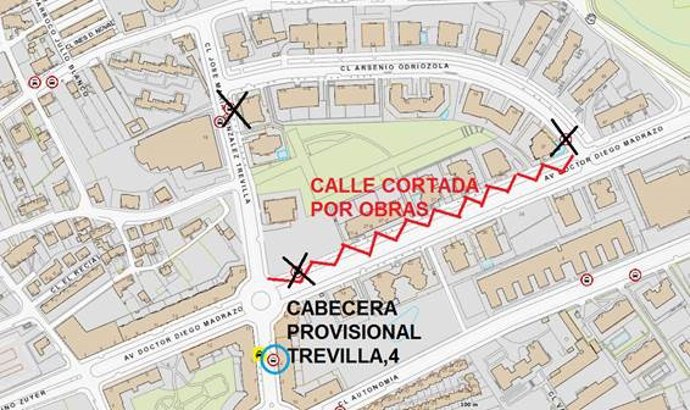 Cabecera provisional de la Línea  1 del TUS