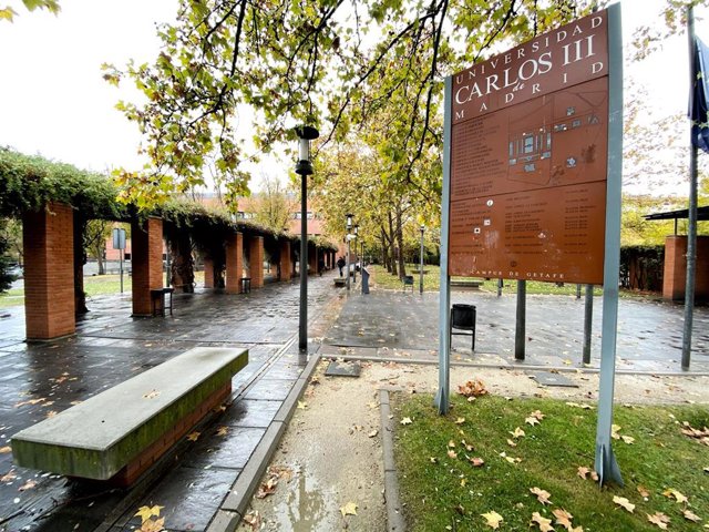 Cartel con el mapa del campus de Getafe de la Universidad Carlos III de Madrid