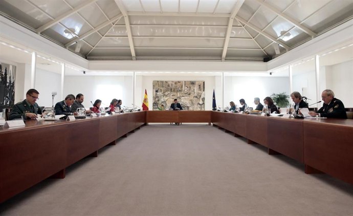 El presidente del Gobierno, Pedro Sánchez, preside la reunión del Comité Técnico de Gestión del COVID-19 en el día 37 del estado de alarma decretado por la crisis del coronavirus, en Madrid (España), a 20 de abril de 2020.