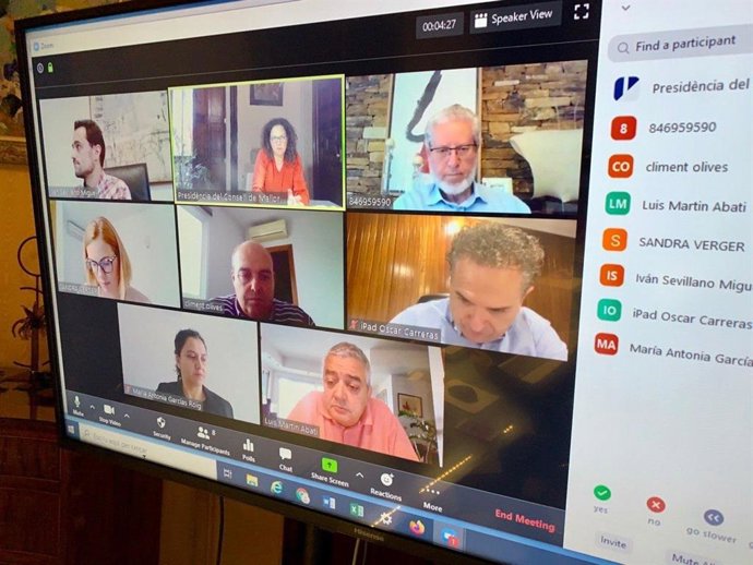Reunión telemática del Consell de Mallorca con representantes de la Asociación de Constructores de Baleares y la Asociación Empresarial de Promotores Inmobiliarios de Baleares