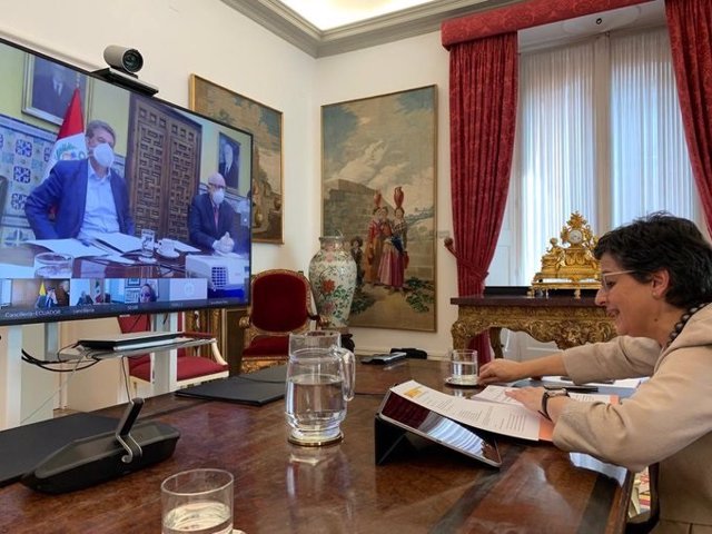 Videoconferencia de la ministra de Exteriores, Arancha Gonzáles Laya, con sus homólogos de siete países de Iberoamérica para compartir iniciativas sobre la pandemia de Covid-19