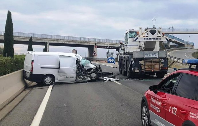 Imagen del accidente en Tudela.