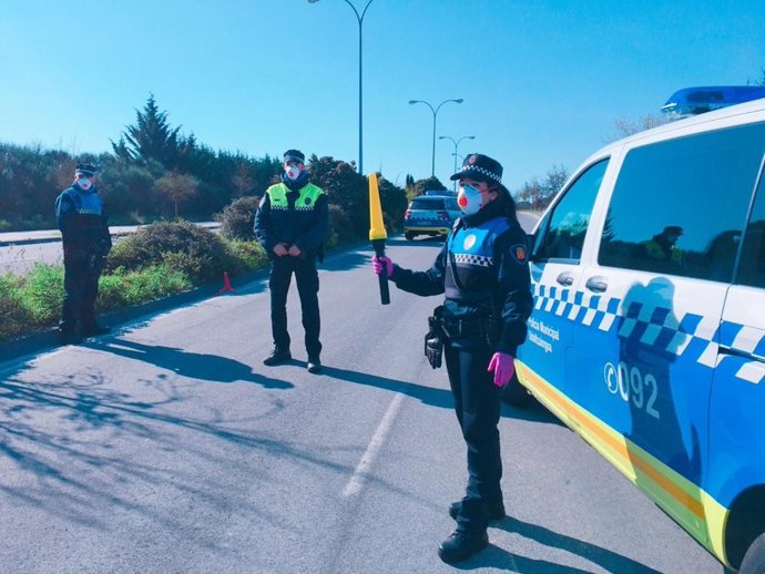 Control de la Policía Municipal de Pamplona.